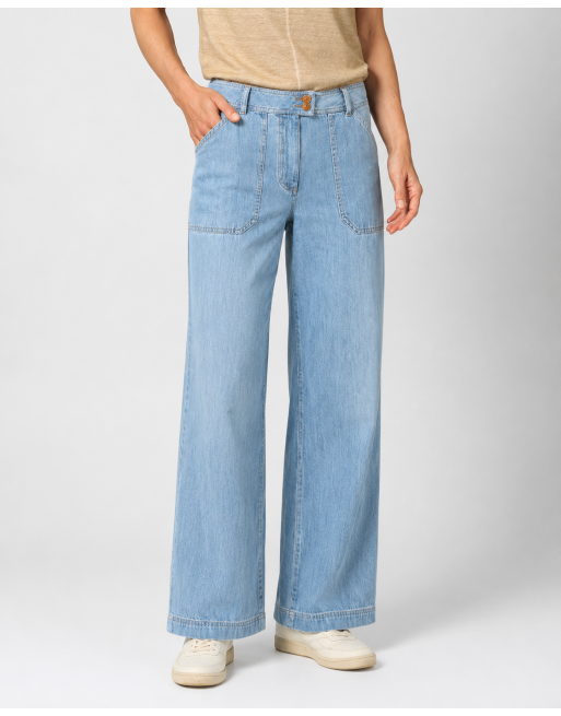 Damenjeans mit geradem Bein aus Hanf & Bio-Baumwolle - aqua [3b23a53857182952b80b95f4b2a53b0d]