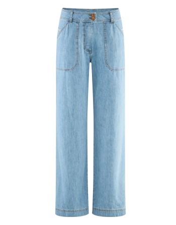 Damenjeans mit geradem Bein aus Hanf & Bio-Baumwolle - aqua [69d32a340041a1628a43c89dda1fa8f5]