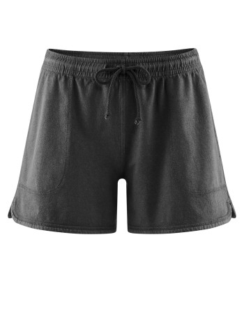 Shorts aus Piqué-Jersey mit elastischem Bund aus Hanf/Bio-Baumwolle - black [ebc609b02276860108f82f6c9ac9c07d]