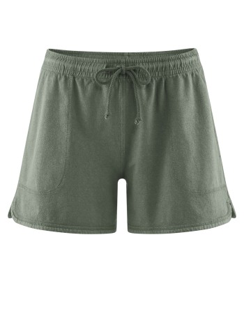 Shorts aus Piqué-Jersey mit elastischem Bund aus Hanf/Bio-Baumwolle - moss [268850c270661de4c676fffcafcfda13]