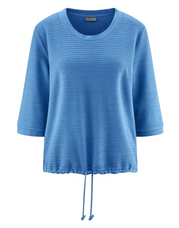 Lockeres Damen-Shirt, 3/4-Arm Hanf/Biobaumwolle Casual Fit - ocean [f3fe4624effd3817eeef80b8b8b14705]