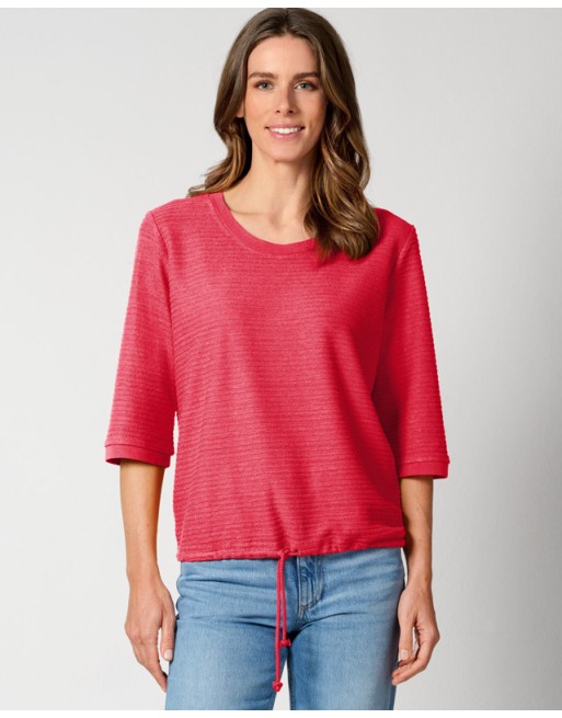 Lockeres Damen-Shirt, 3/4-Arm Hanf/Biobaumwolle Casual Fit - magnolia [9ebc57d7c475e0f24aa4204a7563103e]
