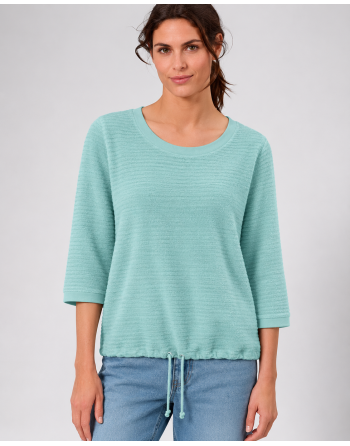Lockeres Damen-Shirt, 3/4-Arm Hanf/Biobaumwolle Casual Fit - lake [50da00c1e04e552d9bfbf229ff4ae617]