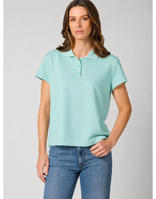 Poloshirt für Damen Hanf/Biobaumwolle Casual Fit - lake [aae7fe24f62374eda4d62e7349f95ac7]