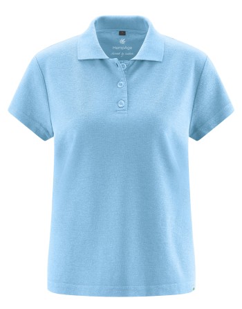 Poloshirt für Damen Hanf/Biobaumwolle Casual Fit - glacier [319848beddca3be0763ec247256b7ac0]