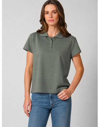 Poloshirt für Damen Hanf/Biobaumwolle Casual Fit - moss [0e4670819f875b3b828adf2d8b994155]