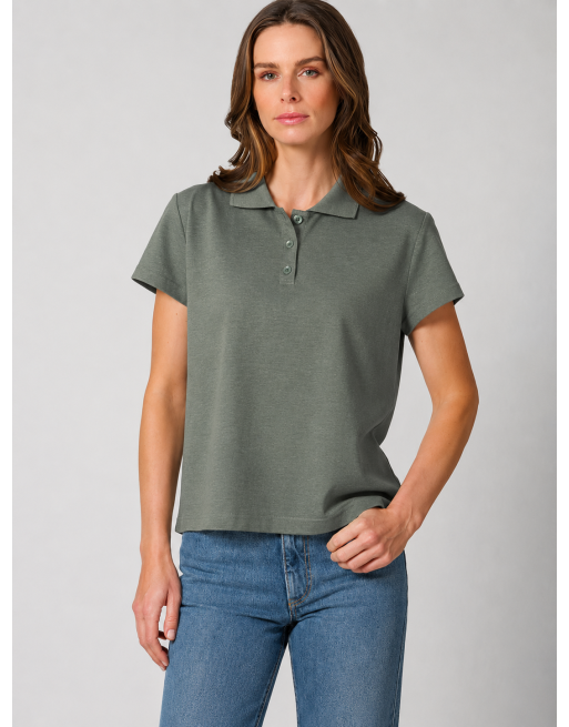 Poloshirt für Damen Hanf/Biobaumwolle Casual Fit - moss [0e4670819f875b3b828adf2d8b994155]