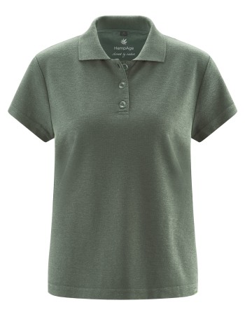Poloshirt für Damen Hanf/Biobaumwolle Casual Fit - moss [593d973b820a08cafe9f40db8caa0c39]