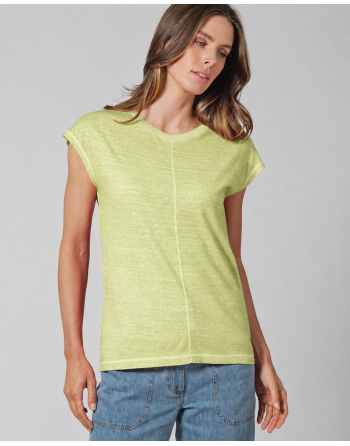 T-shirt mit Ziernähten Hanf/Biobaumwolle Normal Fit - bamboo [ad21685eb3d446926d0f33e8f6702091]