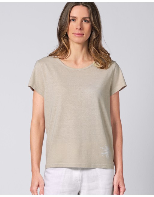 T-shirt mit Hanfprint Hanf/Biobaumwolle - Casual Fit - distel [95fe058396ef6f203bb2eb428a3f76de]