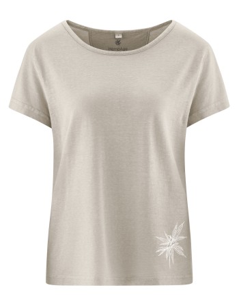 T-shirt mit Hanfprint Hanf/Biobaumwolle - Casual Fit - distel [f9466ceb5e2905442564a8c3d6a4a057]