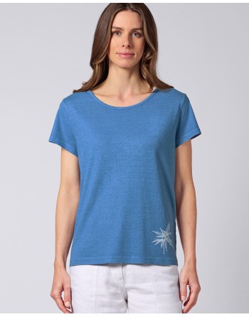 T-shirt mit Hanfprint Hanf/Biobaumwolle - Casual Fit - ocean [3a7a25858e559131243339f047b926d1]
