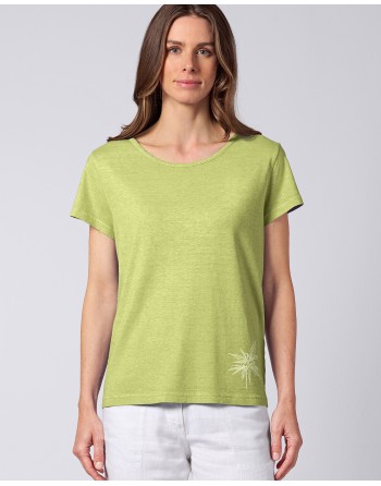 T-shirt mit Hanfprint Hanf/Biobaumwolle - Casual Fit - bamboo [417db93f315af0ad6cb859f072e1d140]