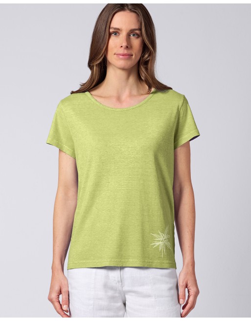 T-shirt mit Hanfprint Hanf/Biobaumwolle - Casual Fit - bamboo [417db93f315af0ad6cb859f072e1d140]