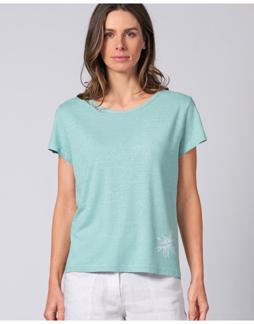 T-shirt mit Hanfprint Hanf/Biobaumwolle - Casual Fit - lake [a24ffd50aeaedac910175cb8a1f02050]