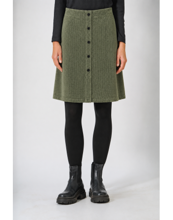 Rock mit Knopfleiste Pepita Muster Hanf/Biobaumwolle - moss [fbbf707845255981d23d449dc50af0c5]