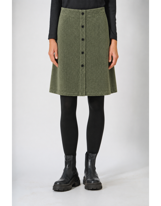 Rock mit Knopfleiste Pepita Muster Hanf/Biobaumwolle - moss [fbbf707845255981d23d449dc50af0c5]