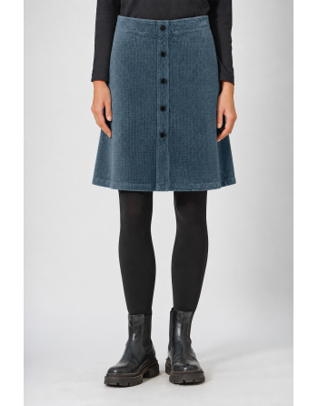 Rock mit Knopfleiste Pepita Muster Hanf/Biobaumwolle - dove [502a813ec760755bad85826373d78612]