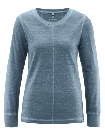 Bequemes Damen Langarmshirt aus Hanf & Bio-Baumwolle – Normal Fit - dove [0c7b166d2355c52f855943a2684c3f77]