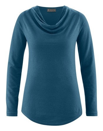 Langarmshirt mit Wasserfallkragen aus Hanf (Lyocell) Normal Fit - reef [f861928d7cf1952cc3c0e162720e7f9b]