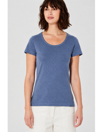 Luftiges T-shirt Hanf/Biobaumwolle Normal Fit - blueberry [687ba15c2022e0e8373dfbe527a9e2b8]