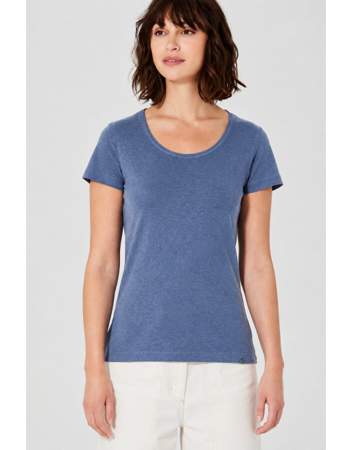 Luftiges T-shirt Hanf/Biobaumwolle Normal Fit - blueberry [687ba15c2022e0e8373dfbe527a9e2b8]