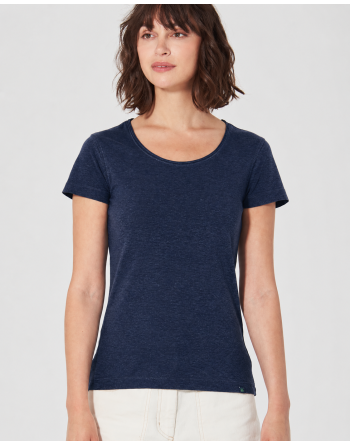 Luftiges T-shirt Hanf/Biobaumwolle Normal Fit - navy [b63921eaa944f506ff0c18bcc35b6951]