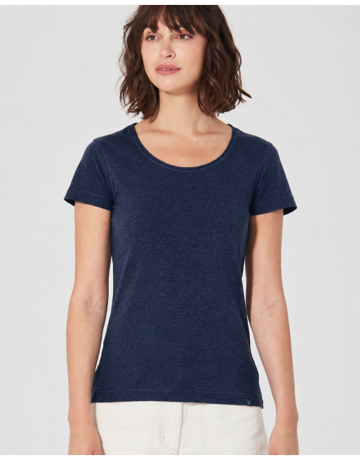 Luftiges T-shirt Hanf/Biobaumwolle Normal Fit - navy [b63921eaa944f506ff0c18bcc35b6951]
