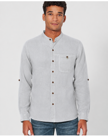 Stehkragen-Freizeithemd aus 100% reinem Hanf - Casual Fit - quartz [08ee55a4ca2e0feb45f9c6a4bda270b3]