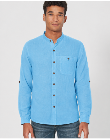 Stehkragen-Freizeithemd aus 100% reinem Hanf - Casual Fit - topaz [9e377b439c71e3e35c441fa517efcaad]