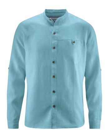 Stehkragen-Freizeithemd aus 100% reinem Hanf - Casual Fit - wave [bfe2a8b532f252155483f46528b67541]