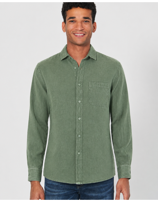 Reines 100% Hanfhemd Herren - Normal Fit - herb [de735a77926dc60490498349cbe14caf]