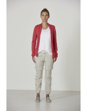 Damen Strickjacke mit leichtem Stoff Hanf/Biobaumwolle Normal Fit - tomato [af8b560ed5d953194ca8392755327a42]