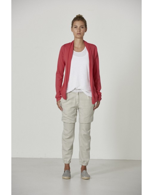Damen Strickjacke mit leichtem Stoff Hanf/Biobaumwolle Normal Fit - tomato [af8b560ed5d953194ca8392755327a42]