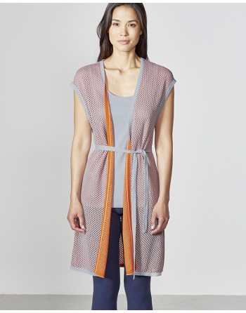 Luftige Mesh-Weste Hanf/Biobaumwolle Normal Fit - carrot [37fa0781e2597431c08159fb7bd0b8a1]