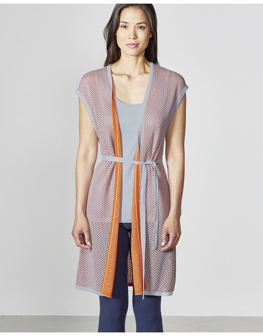 Luftige Mesh-Weste Hanf/Biobaumwolle Normal Fit - carrot [37fa0781e2597431c08159fb7bd0b8a1]