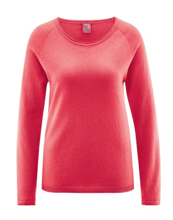 Raglan-Pullover Hanf/Biobaumwolle Normal Fit - tomato [53d50722d43dd3056cab819c725b8054]