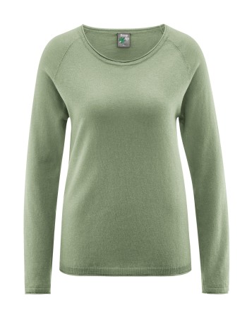 Raglan-Pullover Hanf/Biobaumwolle Normal Fit - cactus [0fbc02ba511491743839df118fcd7f02]