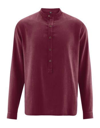 Stehkragen Schlupfhemd Hanf/Biobaumwolle Casual Fit - rioja [eed52e41c7355b0ba9303562040e07e8]