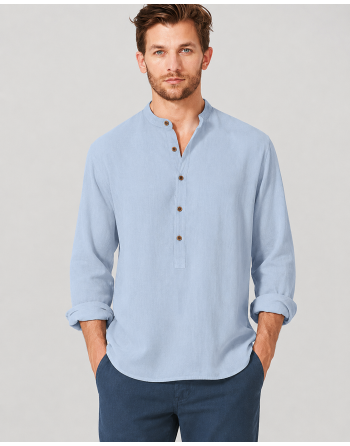 Stehkragen Schlupfhemd Hanf/Biobaumwolle Casual Fit - smoke [2d2f26c01e546d4d688874ff0c51162e]
