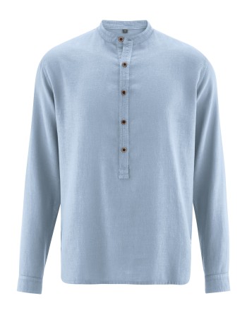Stehkragen Schlupfhemd Hanf/Biobaumwolle Casual Fit - smoke [3c0c68b709a2b828a3774540f7e40914]