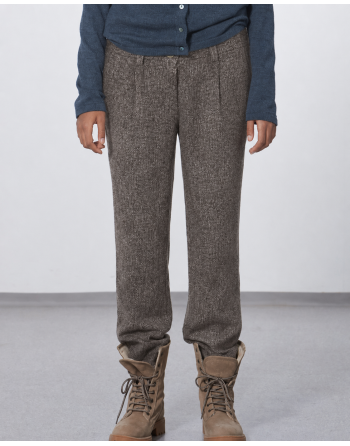 Gemusterte Bundfaltenhose Hanf/Biobaumwolle - melange [f0dab57f0191cc0280a7a7f9d093075a]