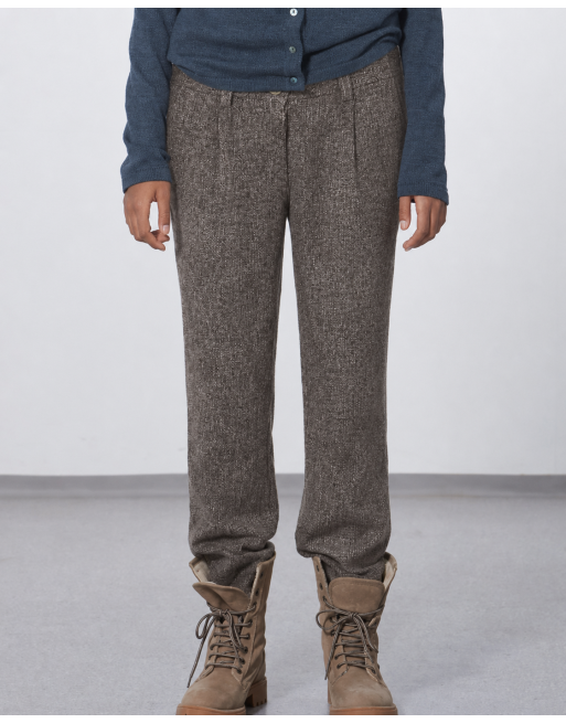 Gemusterte Bundfaltenhose Hanf/Biobaumwolle - melange [f0dab57f0191cc0280a7a7f9d093075a]