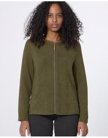 Gemusterte Jacke Hanf/Biobaumwolle Normal Fit - peat [c340c56820ab3b315223d2b7e50a00d2]