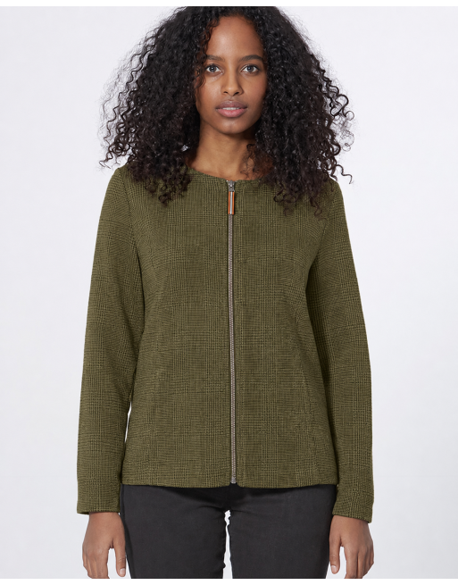 Gemusterte Jacke Hanf/Biobaumwolle Normal Fit - peat [c340c56820ab3b315223d2b7e50a00d2]