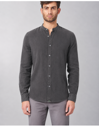 100% Hanf Stehkragenhemd - Slim Fit - anthrazit [1ef7dc0c79c14093410b3b33ed731a13]