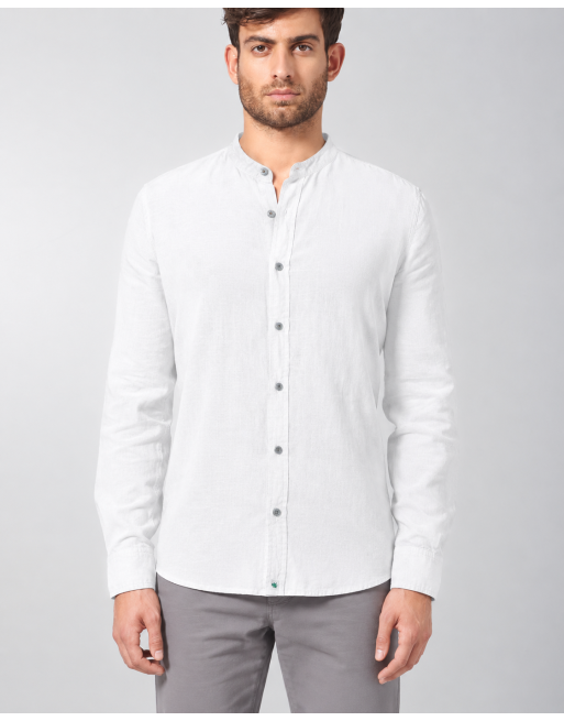 100% Hanf Stehkragenhemd - Slim Fit - white [9c4c1477687b73265edc37192a2a6cd5]