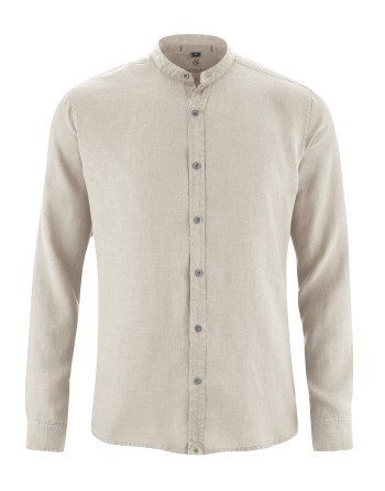 100% Hanf Stehkragenhemd - Slim Fit - distel [eca0cea9bb0922d47707a0e03ff9565e]