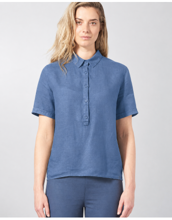 Reine 100% Hanf Schlupfbluse Normal Fit - blueberry [d42770b36b3e841bcfcc8e1d6cbd5d6d]