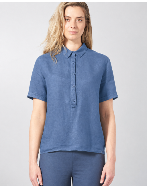 Reine 100% Hanf Schlupfbluse Normal Fit - blueberry [d42770b36b3e841bcfcc8e1d6cbd5d6d]